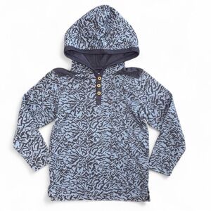 Tucker + Tate NWT Hoodie Sweatshirt Blue Chinoise Sketch Collage Unisex Size 4